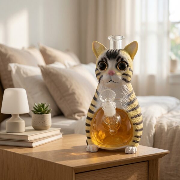 YHS Smoke  8.8" Tabby Cat Water Pipe