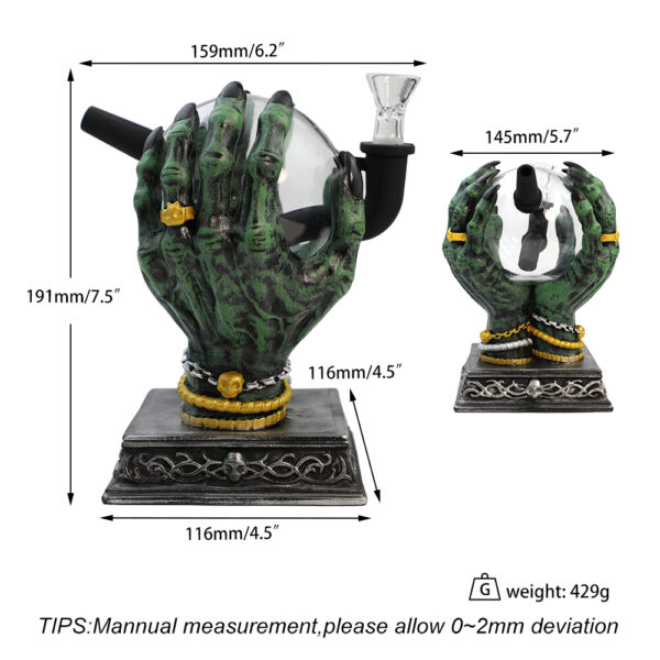 Cosy Molds 7.5" PVC The Hand of Divination Water Pipe - Image 7