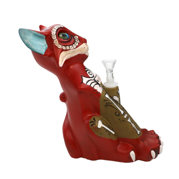 Cosy Molds 9.4" Resin Skull Cat Water Pipe - Image 7