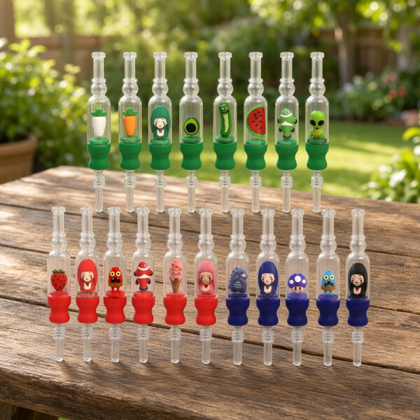 YHS Smoke Glass Display Pipes With Quartz Nail
