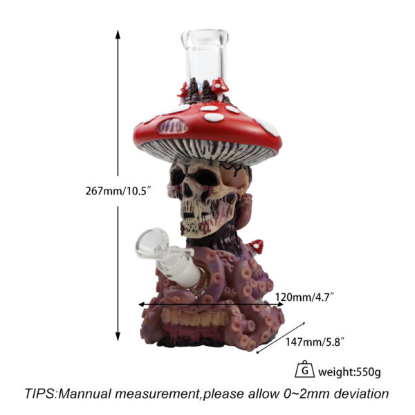 YHS Smoke 10.5" Tentacle Skeleton Water Pipe [NEW] - Image 6
