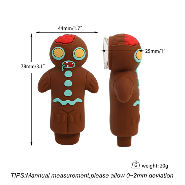 YHS Smoke 3.1" Gringerbread Man Hand Pipe - Image 8