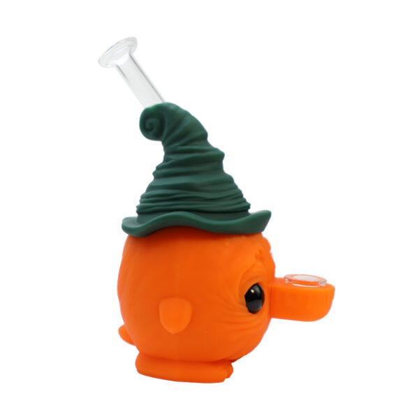 YHS Smoke 6.6" Silicone Pumpkin Wizard Hat Water Pipe - Image 5