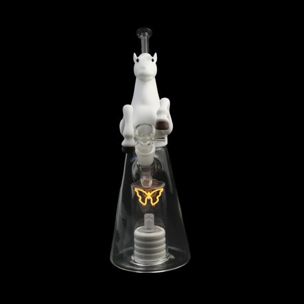 YHS Smoke 12.2" Wild Horse Glass Water Pipe With Light - Image 2