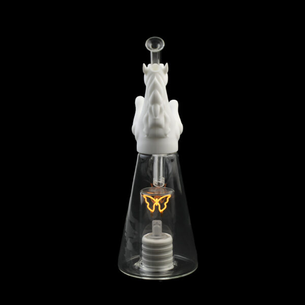 YHS Smoke 12.2" Wild Horse Glass Water Pipe With Light - Image 4