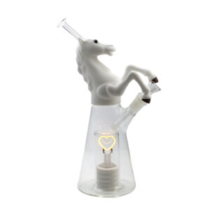 YHS Smoke 12.2" Wild Horse Glass Water Pipe With Light