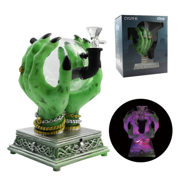 Cosy Molds 8.4″ Electric PVC The Hand of Divination Water Pipe[HOT]