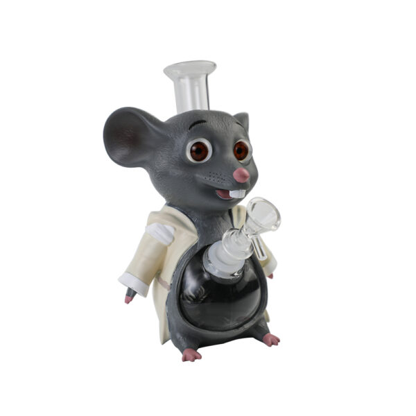 YHS Smoke 8.6" White clothed mouse Water Pipe