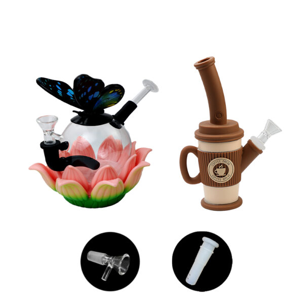 YHS Smoke Butterfly & Coffee Cup Sweet Girl Water Pipe Bundle[NEW]