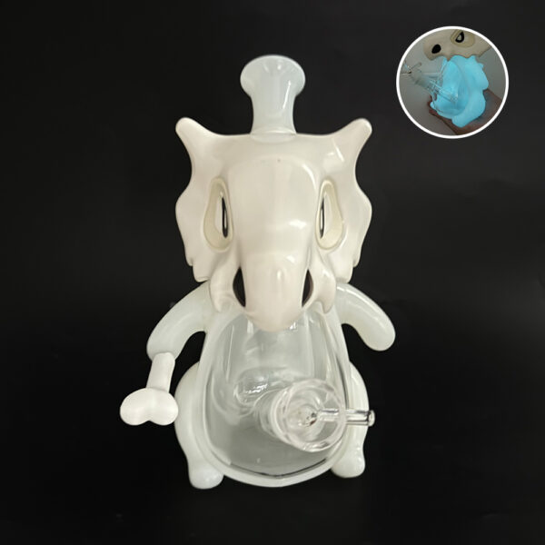 YHS Smoke 8.6” Glass & PVC Glow-in-the-Dark Cubone Water Pipe