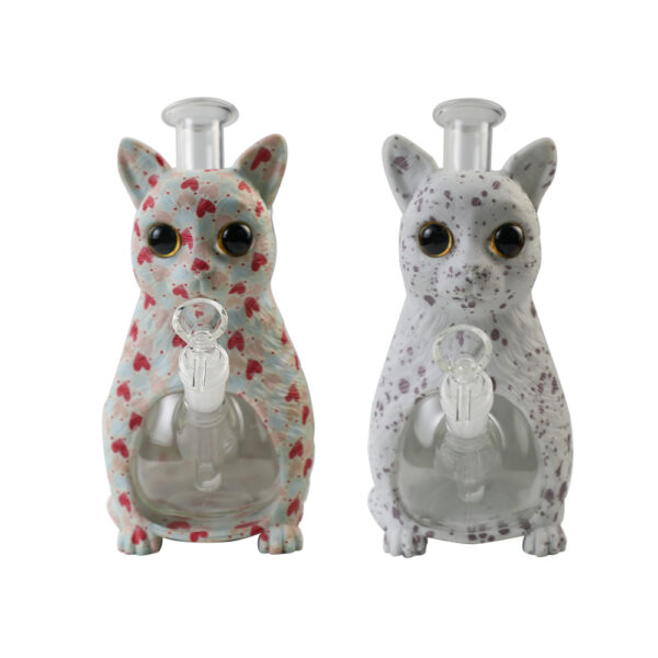 YHS Smoke 8.8″ Hydro Dipped Tabby Cat Water Pipe