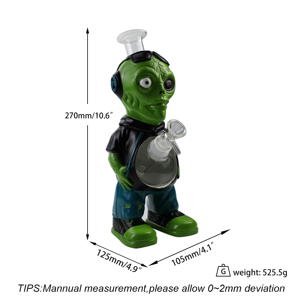 YHS Smoke 10.6"Headphone Alien Water Pipe - Image 6