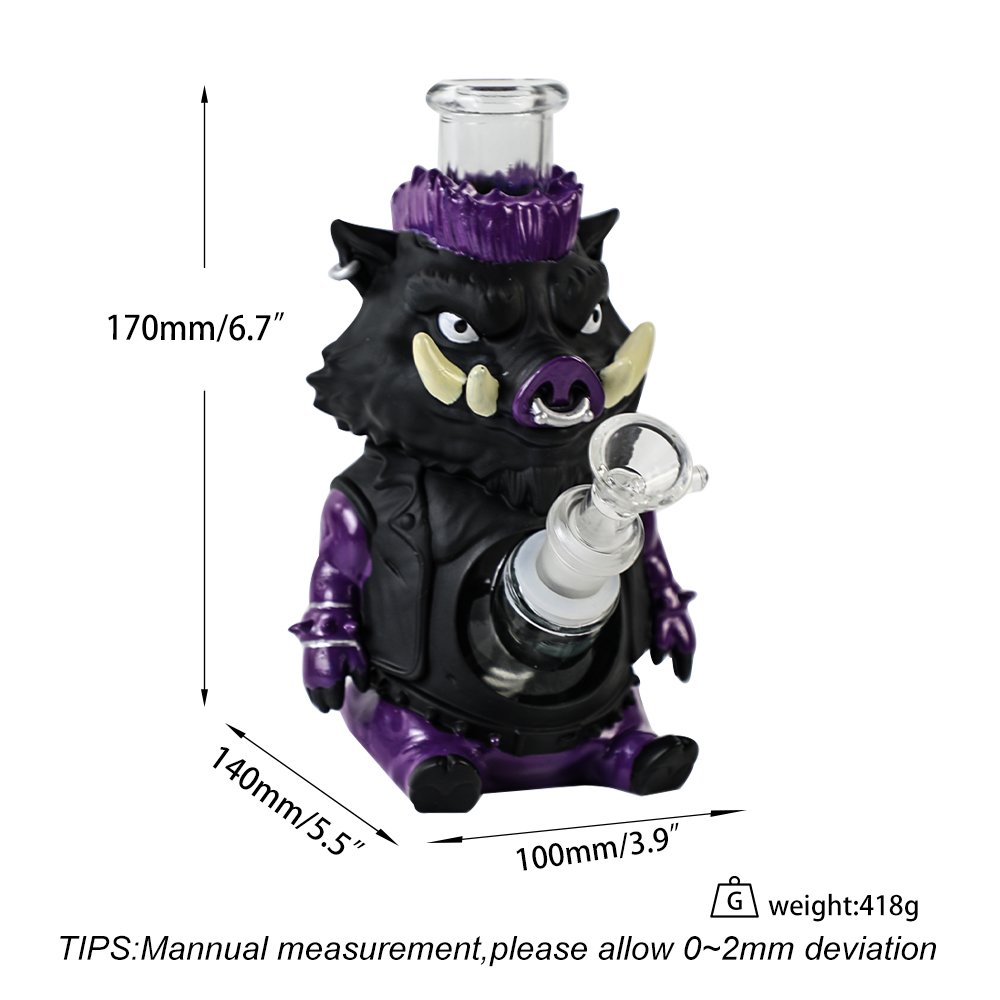 YHS Smoke 6.7"Mini Violent Pig Water Pipe - Image 8