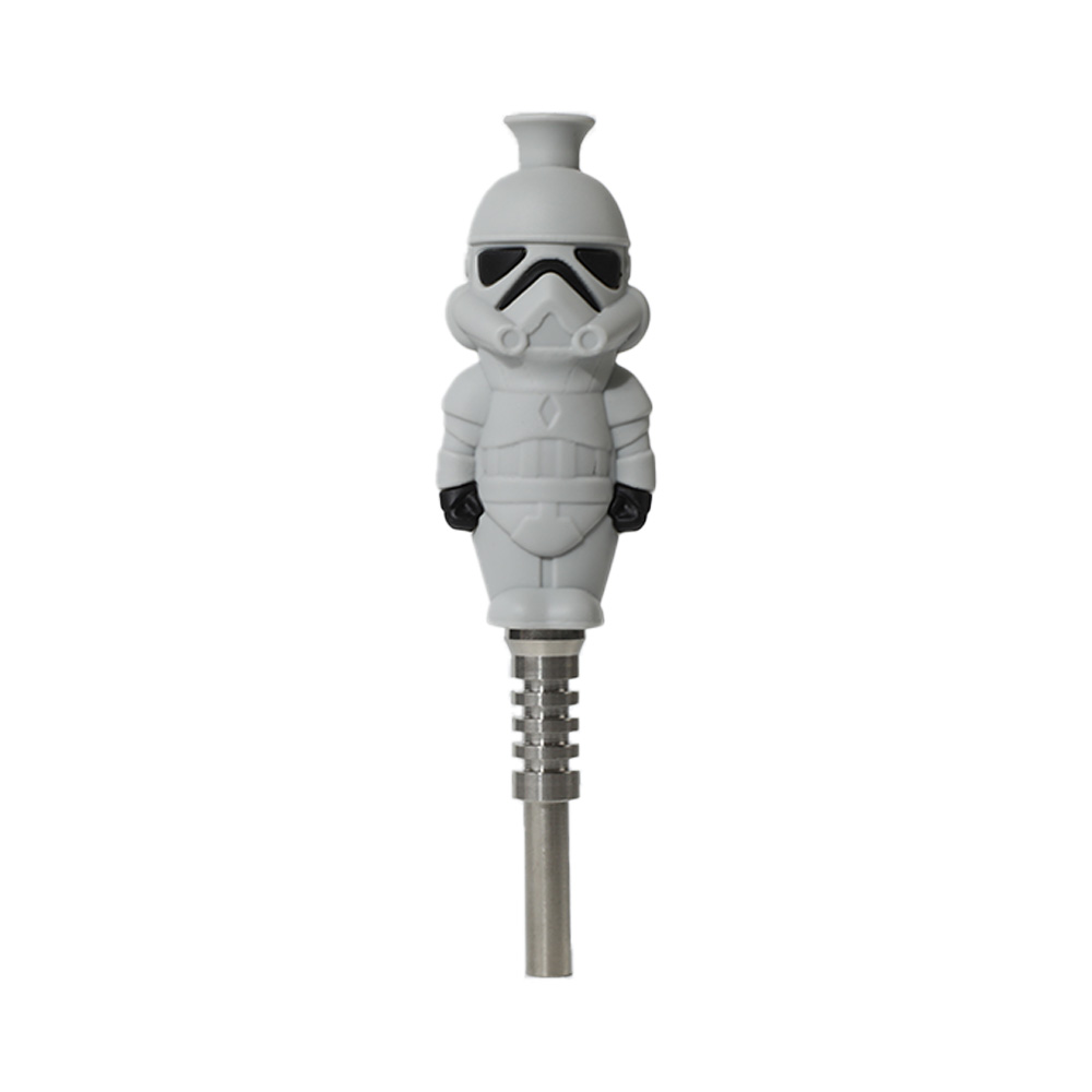 YHS Smoke 5.7"White Soldier Nectar Collector With Titanium Nail