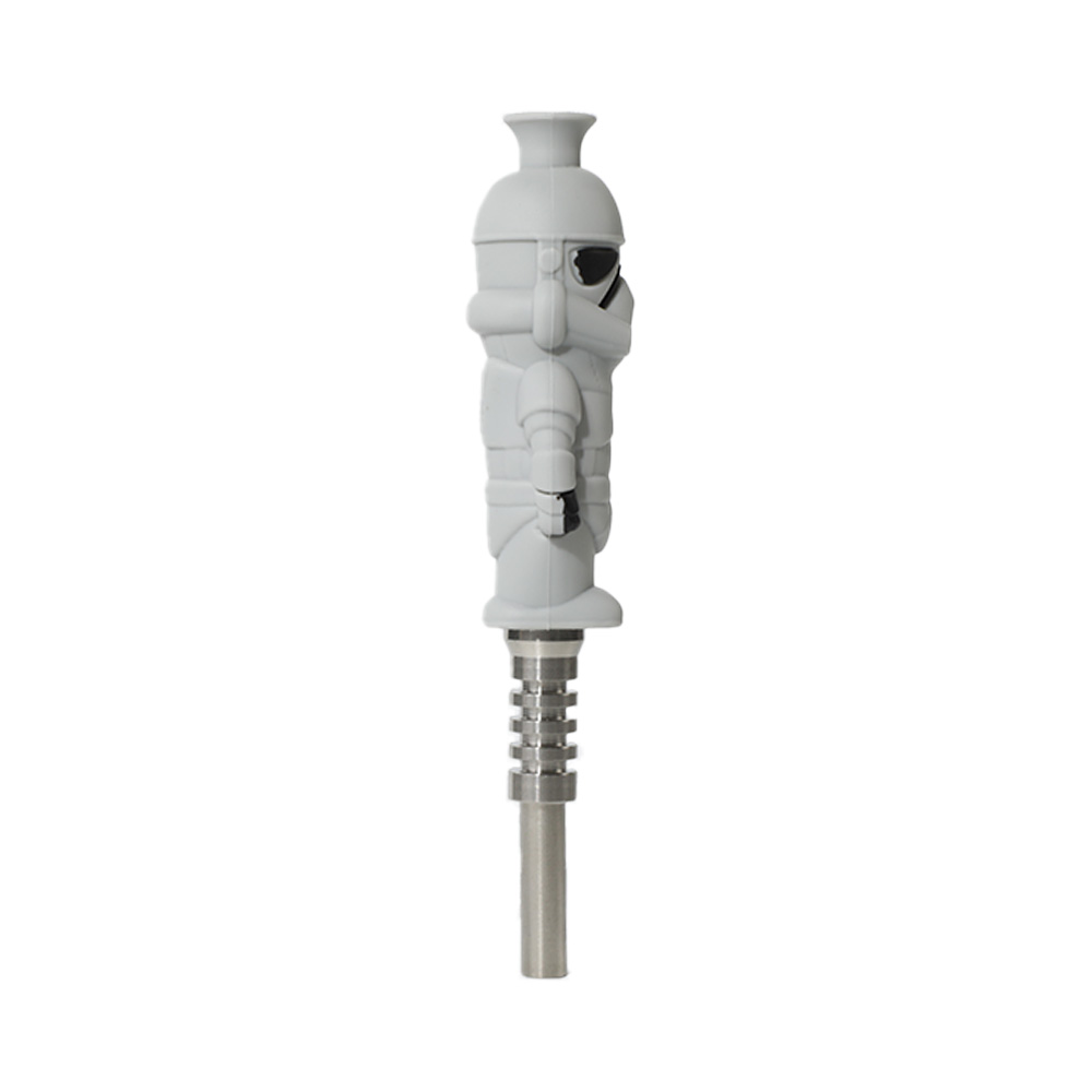 YHS Smoke 5.7"White Soldier Nectar Collector With Titanium Nail - Image 3