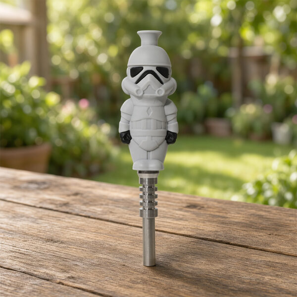 YHS Smoke 5.7"White Soldier Nectar Collector With Titanium Nail