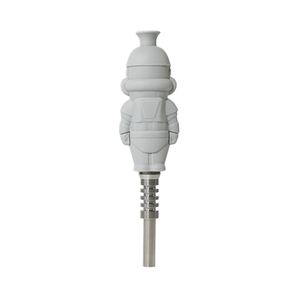 YHS Smoke 5.7"White Soldier Nectar Collector With Titanium Nail - Image 4
