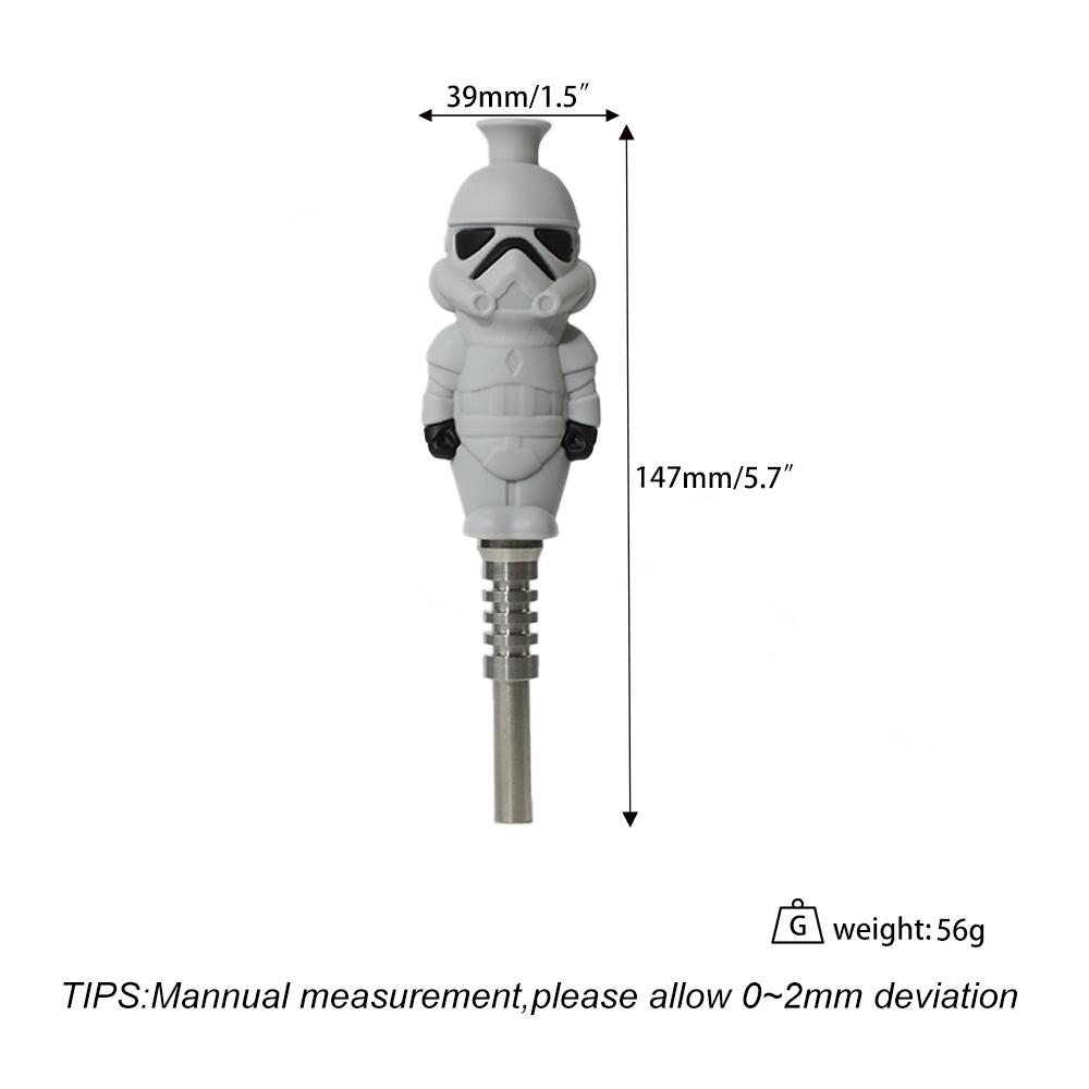 YHS Smoke 5.7"White Soldier Nectar Collector With Titanium Nail - Image 5